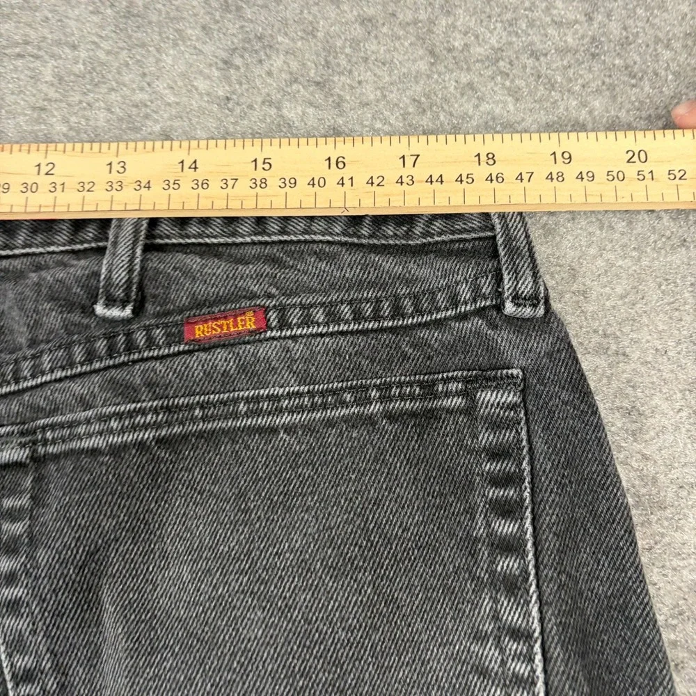 Rustler Jeans Mens 38x29 Black Denim Faded Straight Leg Workwear‎ Regular Fit